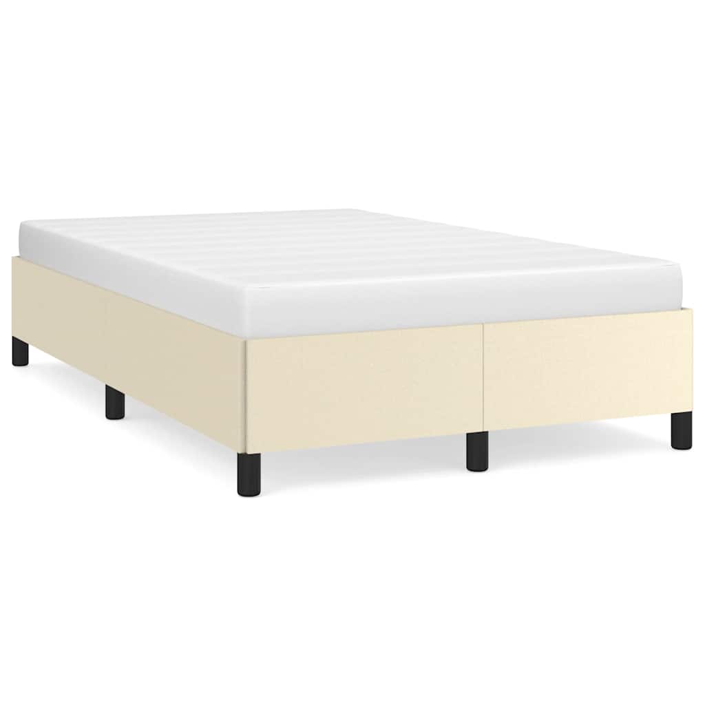 vidaXL Πλαίσιο Κρεβατιού χωρίς στρώμα Κρεμ 120x190 εκ.Συνθ. Δέρμα