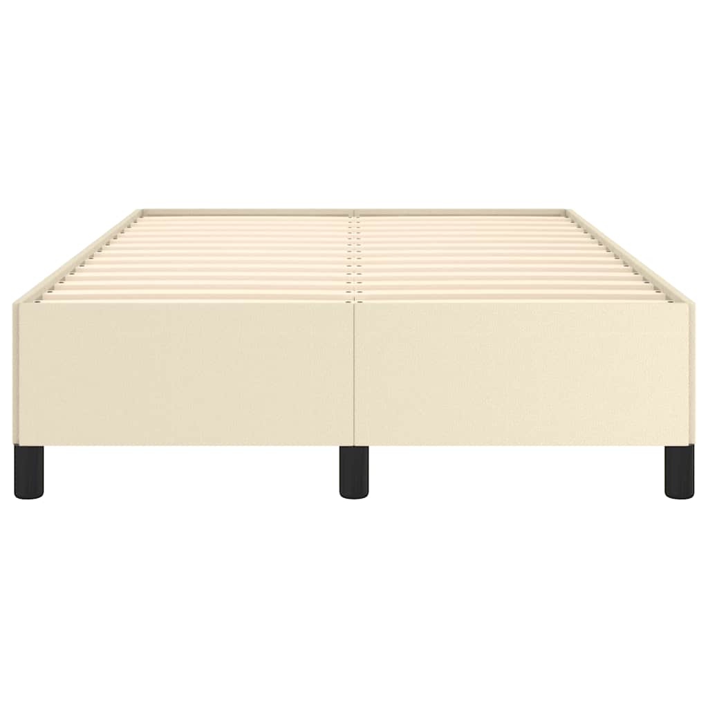 vidaXL Πλαίσιο Κρεβατιού χωρίς στρώμα Κρεμ 120x190 εκ.Συνθ. Δέρμα