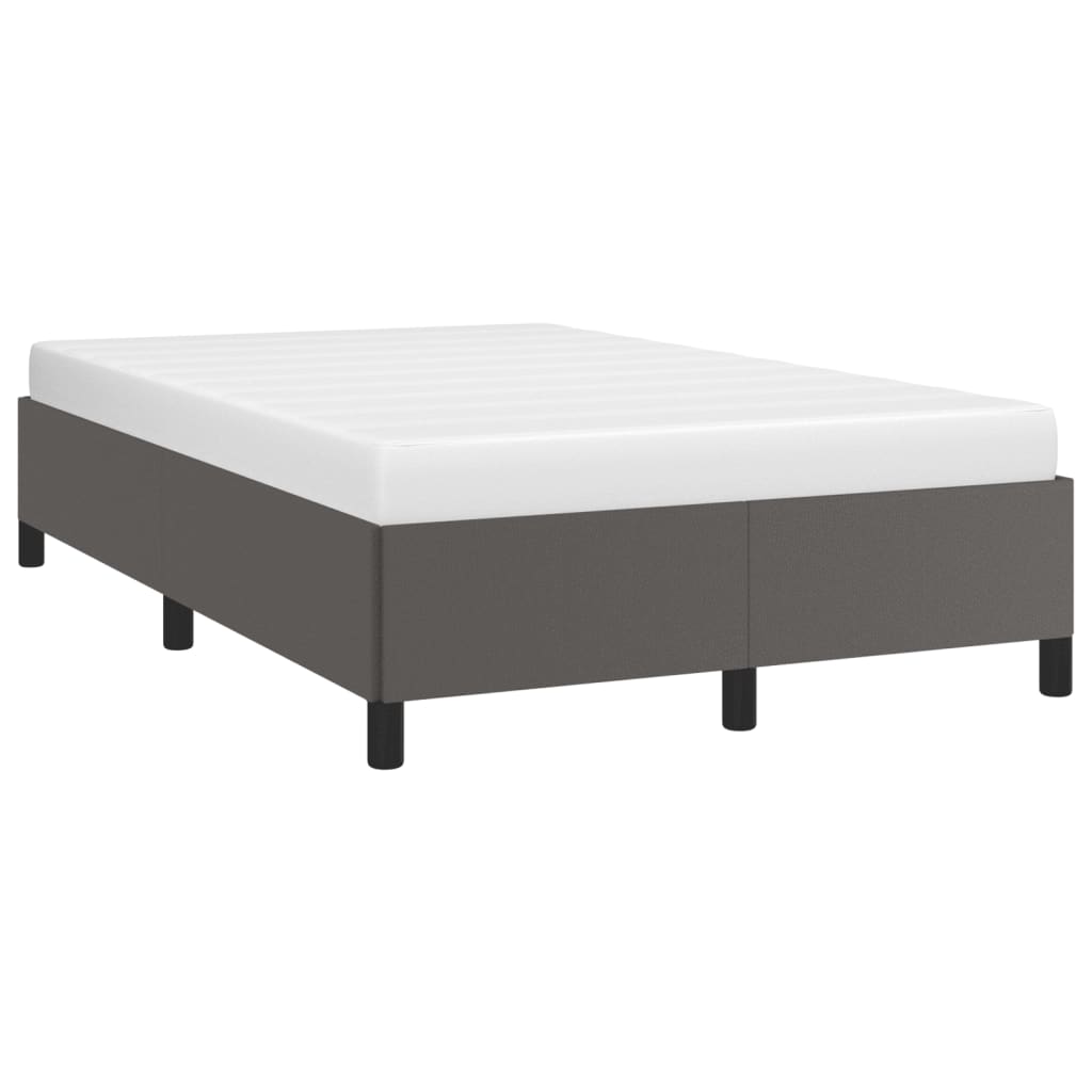 vidaXL Πλαίσιο Κρεβατιού χωρίς στρώμα Γκρι 120x190 εκ.Συνθ. Δέρμα