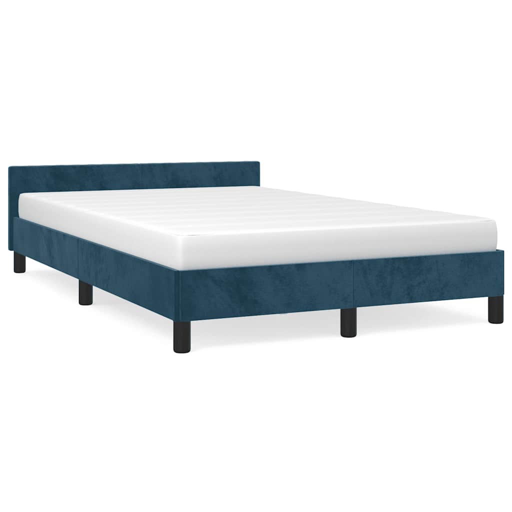 vidaXL Πλαίσιο Κρεβατιού χωρίς στρώμα Σκ. Μπλε 120x190 εκ. Βελούδινο