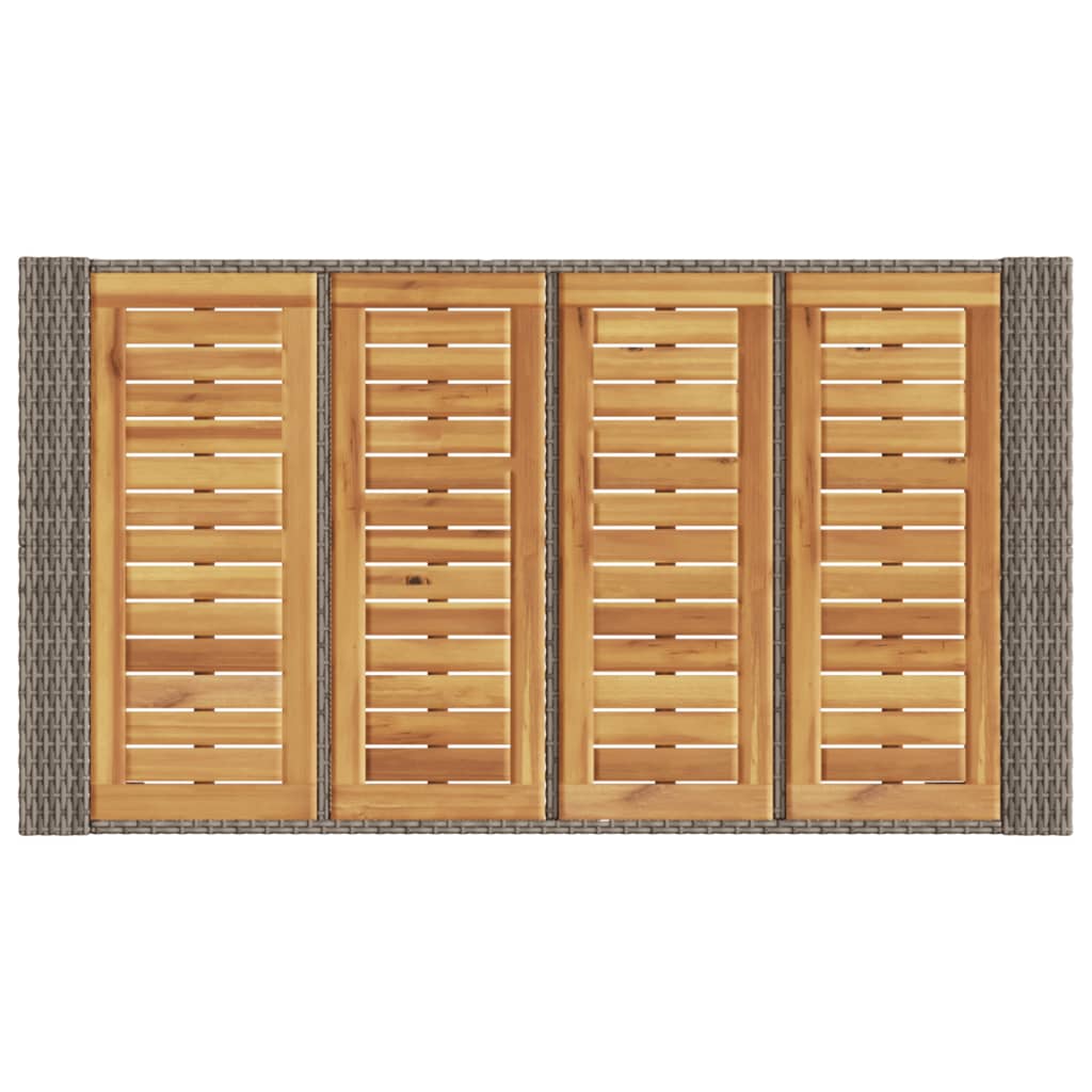 vidaXL Τραπέζι Μπαρ Κήπου Επιφ. Ακακίας Γκρι 145x80x110εκ. Συνθ. Ρατάν