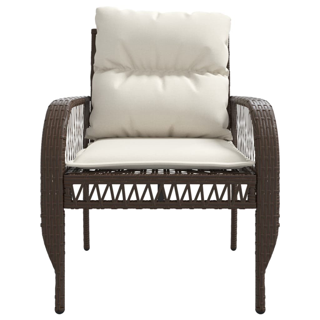 vidaXL Σαλόνι Κήπου Σετ 4 Τεμαχίων Καφέ Συνθετικό Ρατάν με Μαξιλάρια