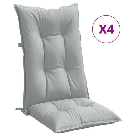 vidaXL Μαξιλάρια Καρέκλας με Πλάτη 4 τεμ. Αν. Γκρι 120x50x7 εκ. Ύφασμα