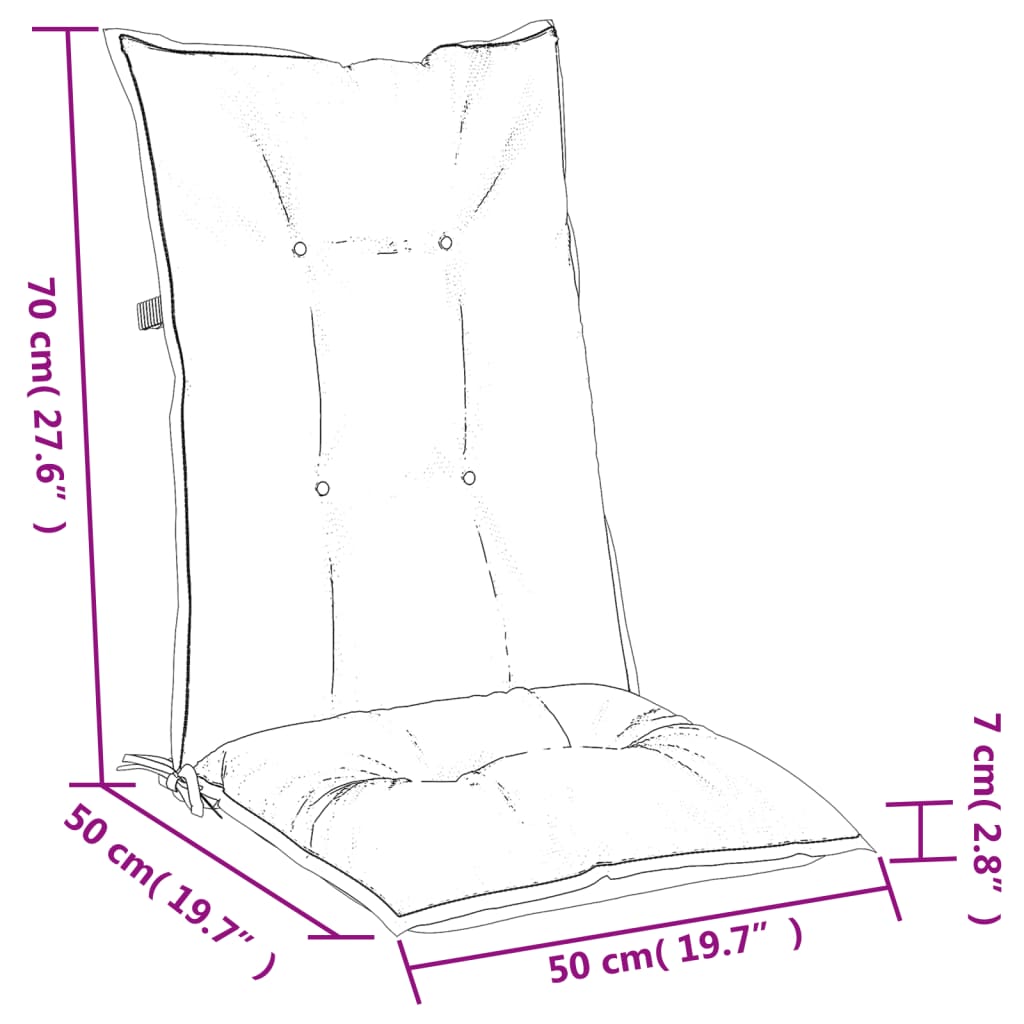 vidaXL Μαξιλάρια Καρέκλας με Πλάτη 4 τεμ. Μπλε 120x50x7 εκ. Ύφασμα