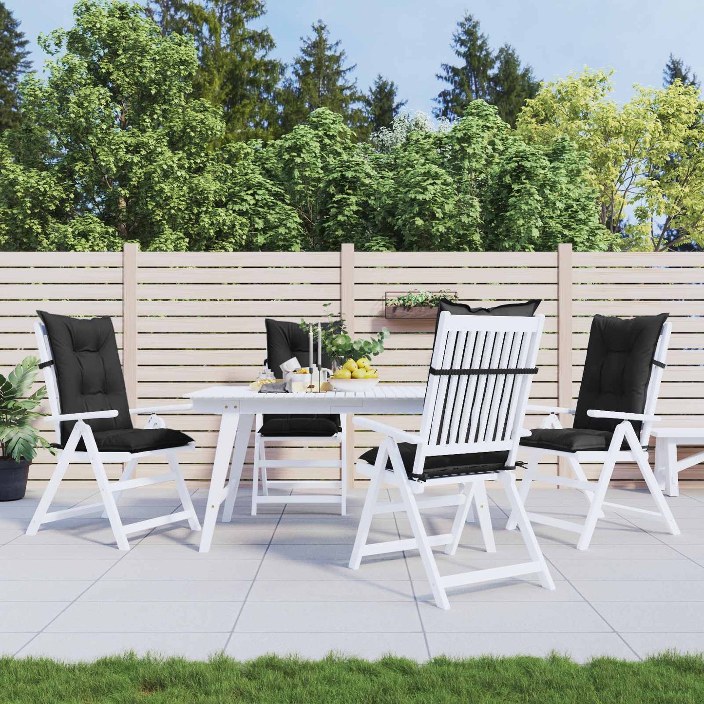 vidaXL Σέτ Μαξιλαριών Καρέκλας Υψηλής Πλάτης 4 pcs Πολυεστέρας