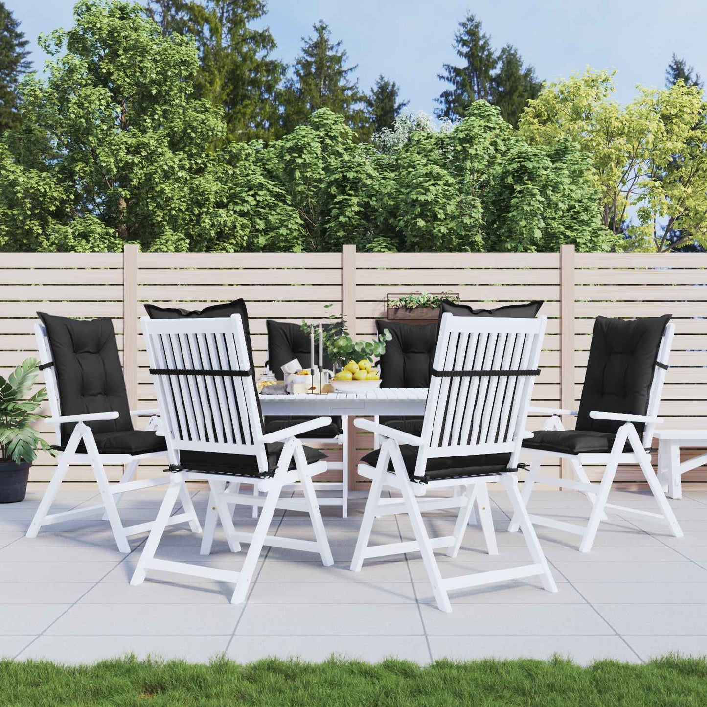 vidaXL Σέτ Μαξιλαριών Καρέκλας Υψηλής Πλάτης 6 pcs Μελανζ Μαύρο