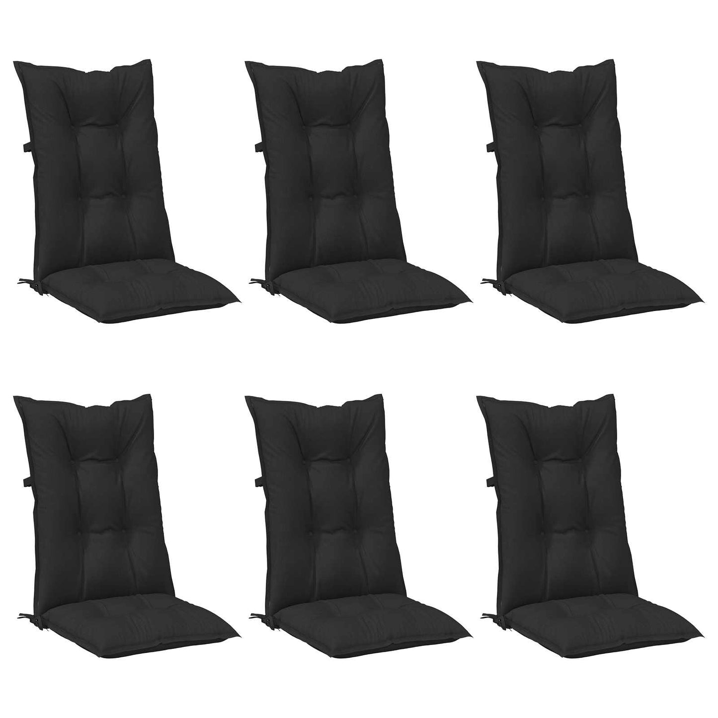 vidaXL Σέτ Μαξιλαριών Καρέκλας Υψηλής Πλάτης 6 pcs Μελανζ Μαύρο