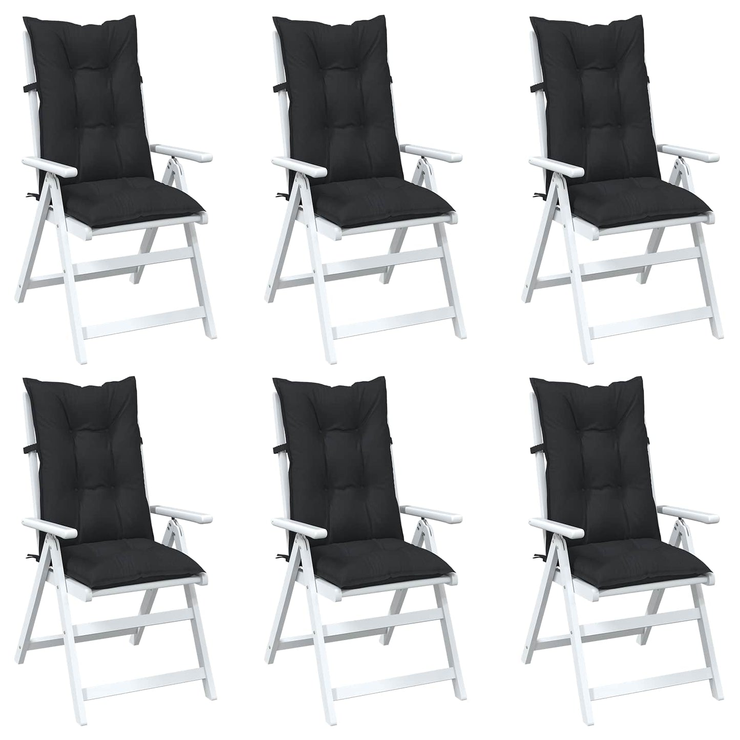 vidaXL Σέτ Μαξιλαριών Καρέκλας Υψηλής Πλάτης 6 pcs Μελανζ Μαύρο