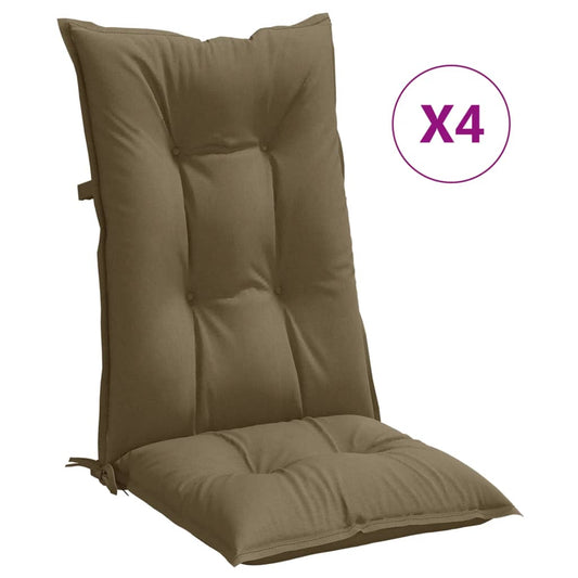 vidaXL Μαξιλάρια Καρέκλας Κήπου Πλάτη 4τεμ Taupe 120x50x7 εκ. Ύφασμα