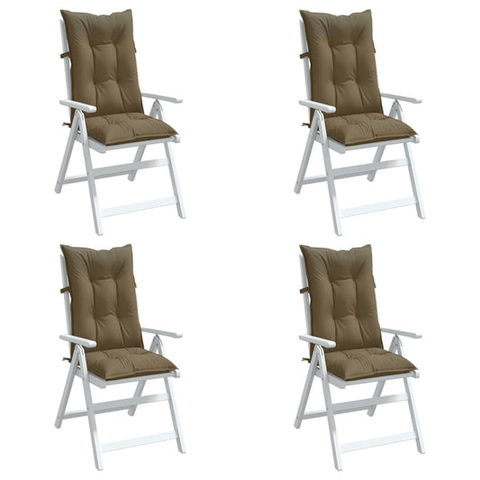 vidaXL Μαξιλάρια Καρέκλας Κήπου Πλάτη 4τεμ Taupe 120x50x7 εκ. Ύφασμα