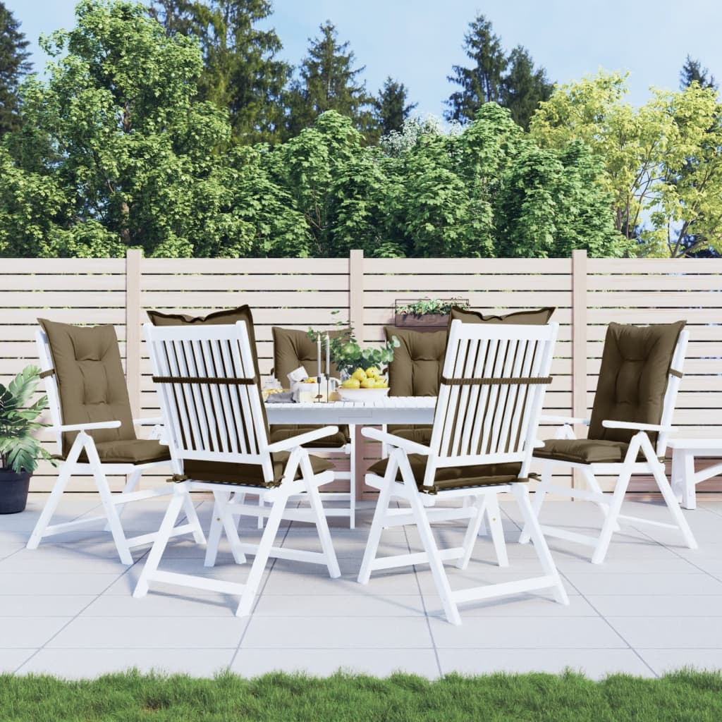 vidaXL Μαξιλάρια Καρέκλας Κήπου Πλάτη 6τεμ Taupe 120x50x7 εκ. Ύφασμα