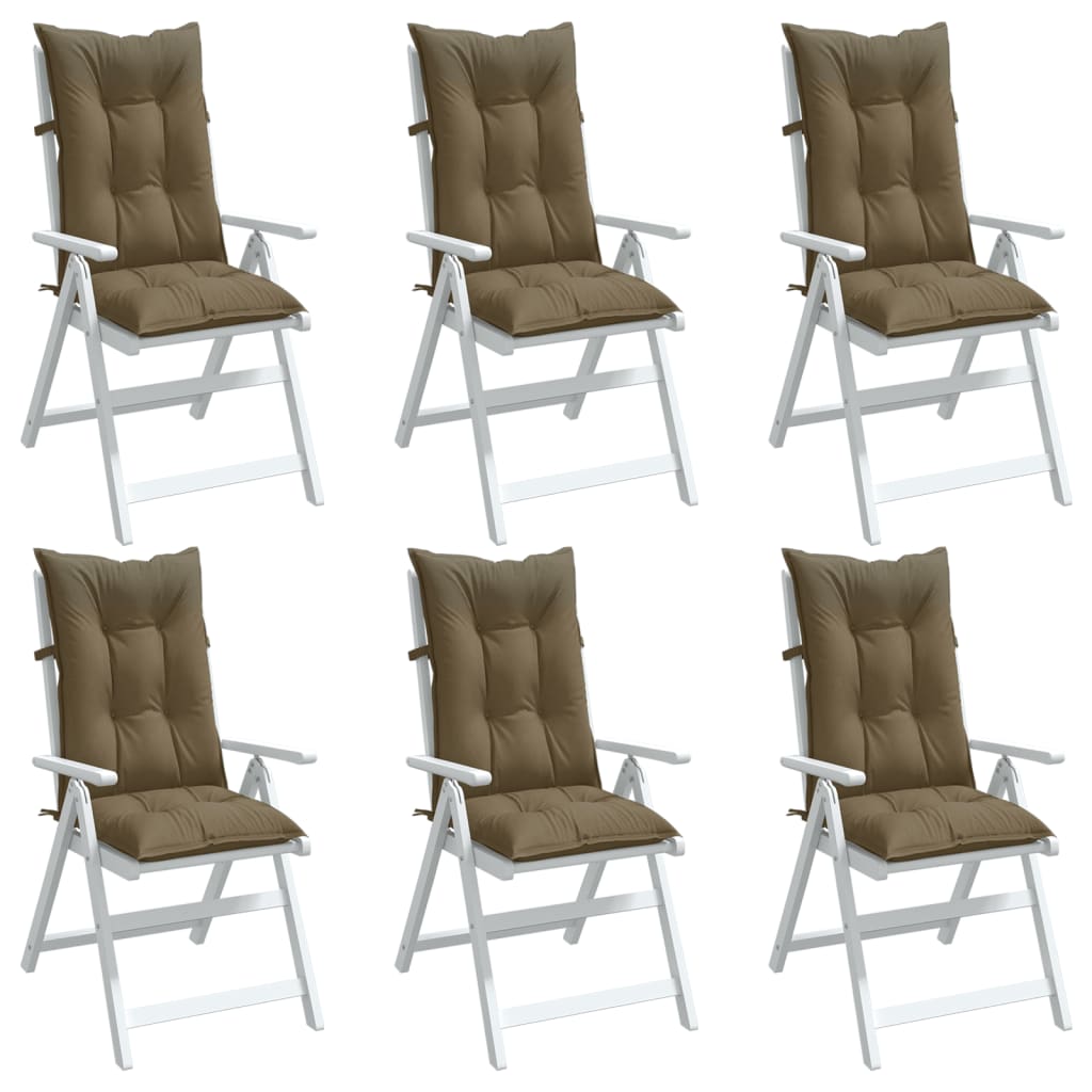 vidaXL Μαξιλάρια Καρέκλας Κήπου Πλάτη 6τεμ Taupe 120x50x7 εκ. Ύφασμα