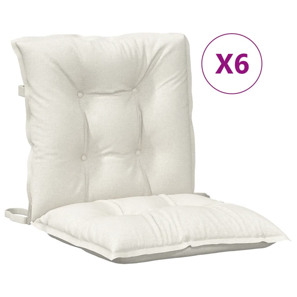 vidaXL Μαξιλάρια Καρέκλας 6 τεμ. Κρεμ 100x50x7εκ. Ύφασμα