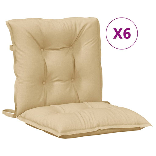 vidaXL Μαξιλάρια Καρέκλας 6 τεμ. Μπεζ 100x50x7εκ. Ύφασμα