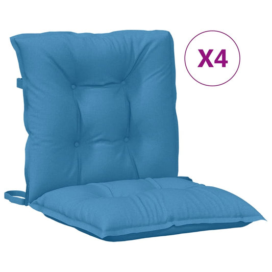 vidaXL Μαξιλάρια Καρέκλας με Πλάτη 4 τεμ. Μπλε 100x50x7 εκ. Ύφασμα