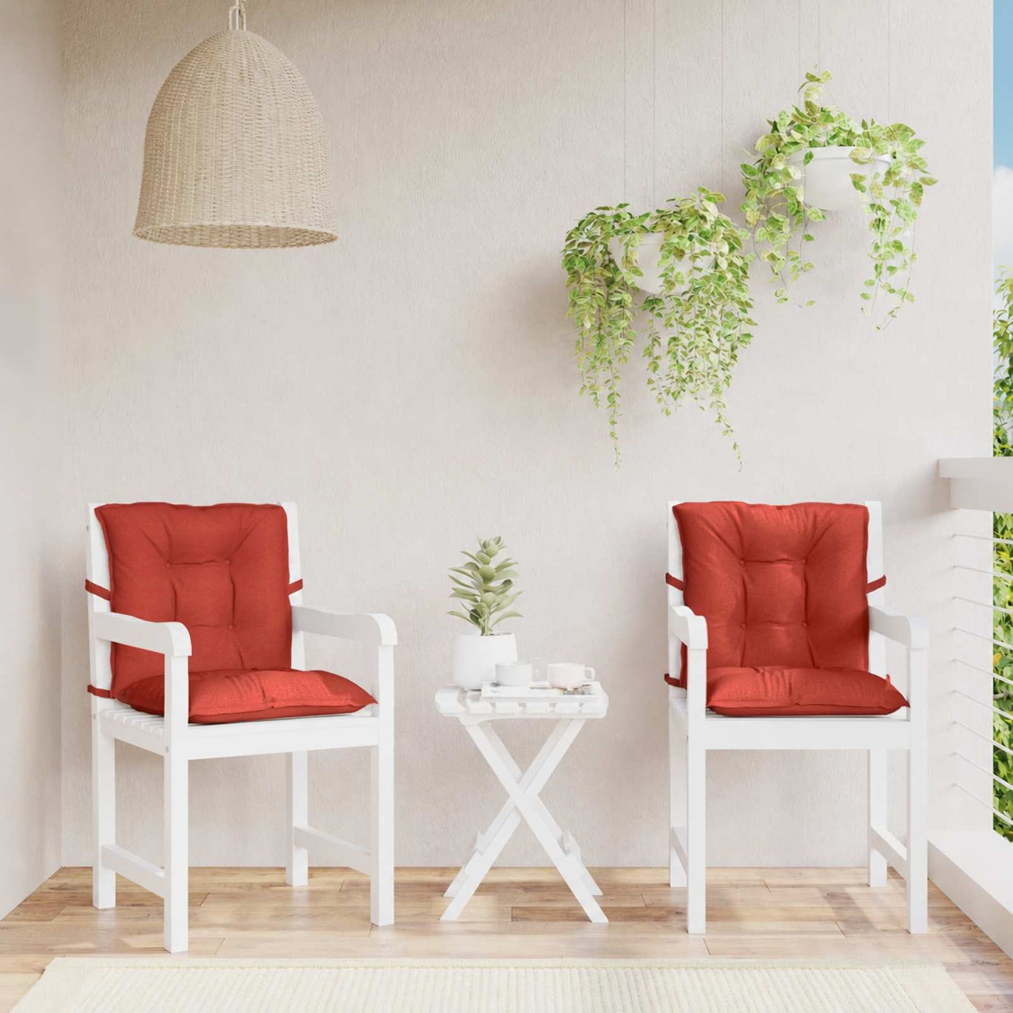 vidaXL Μαξιλάρια Καρέκλας με Πλάτη 2 τεμ. Κόκκινη 100x50x7 εκ. Ύφασμα