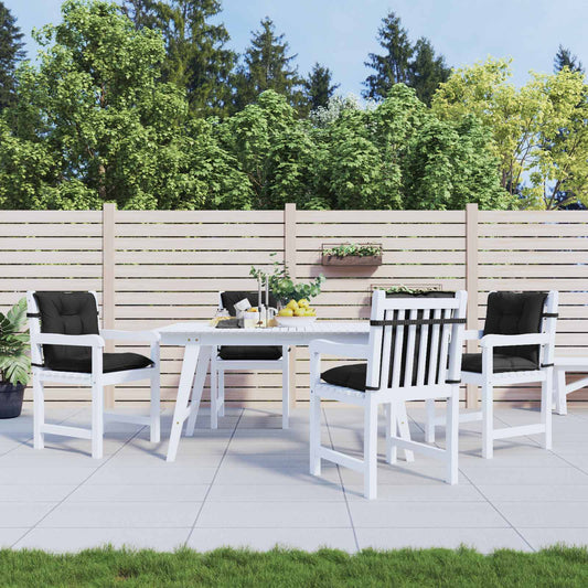vidaXL Σετ Μαξιλαριών για Χαμηλή Πολυθρόνα 4 pcs Μελανζέ Μαύρο