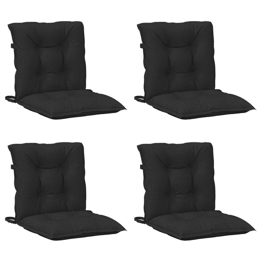 vidaXL Σετ Μαξιλαριών για Χαμηλή Πολυθρόνα 4 pcs Μελανζέ Μαύρο