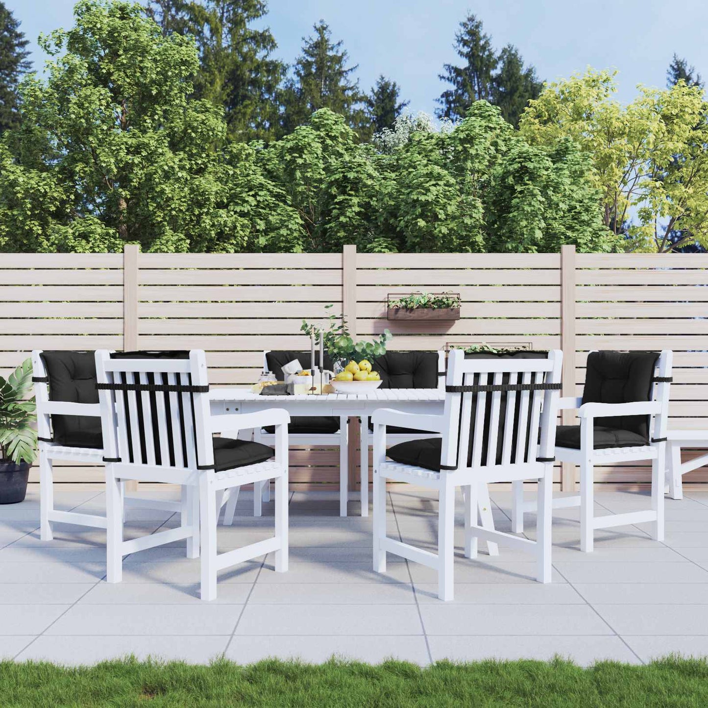 vidaXL Σετ Μαξιλαριών για Χαμηλή Πολυθρόνα 6 pcs Μελανζέ Μαύρο