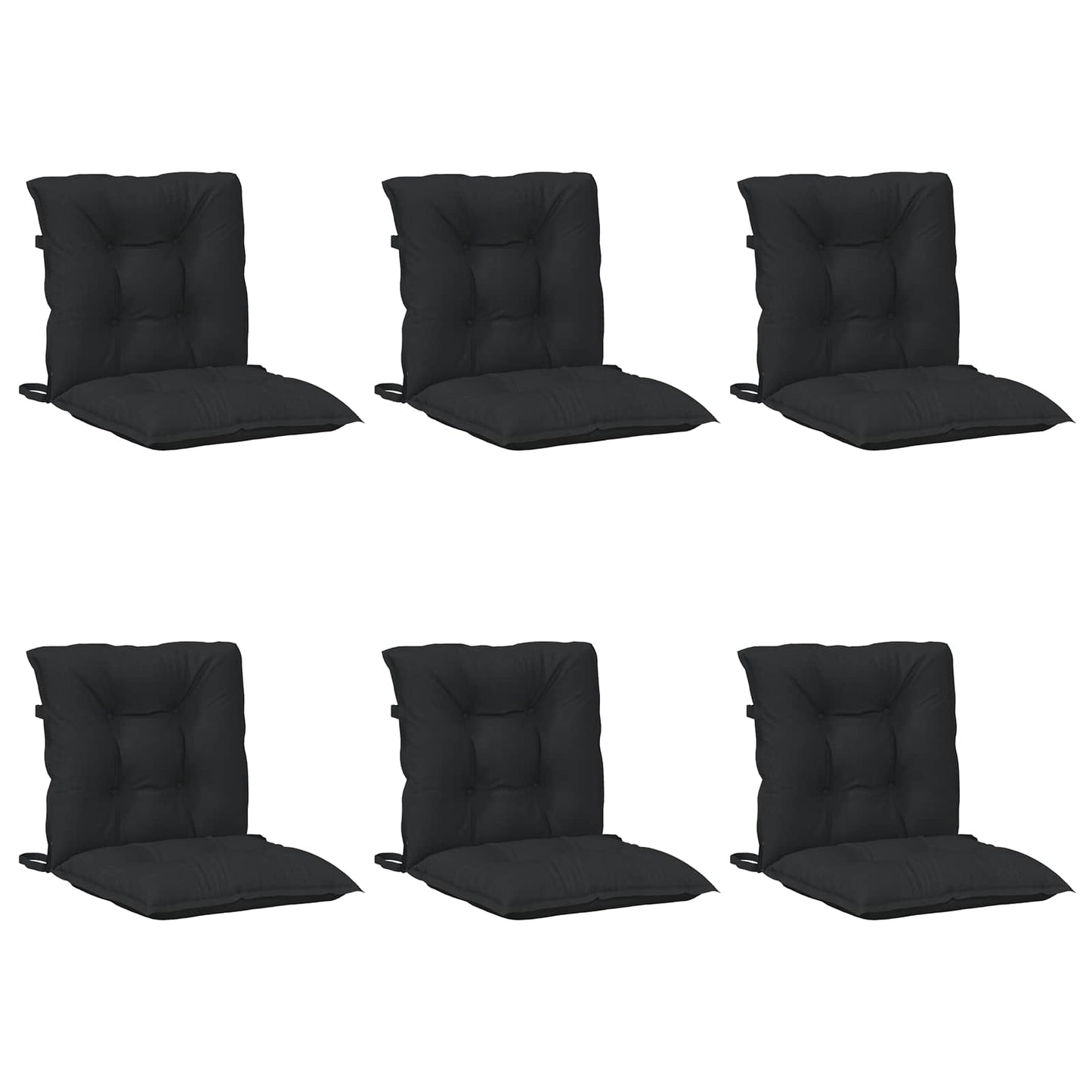 vidaXL Σετ Μαξιλαριών για Χαμηλή Πολυθρόνα 6 pcs Μελανζέ Μαύρο