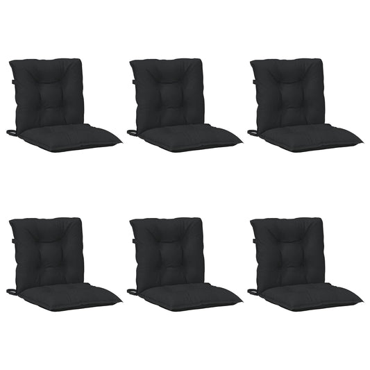 vidaXL Σετ Μαξιλαριών για Χαμηλή Πολυθρόνα 6 pcs Μελανζέ Μαύρο
