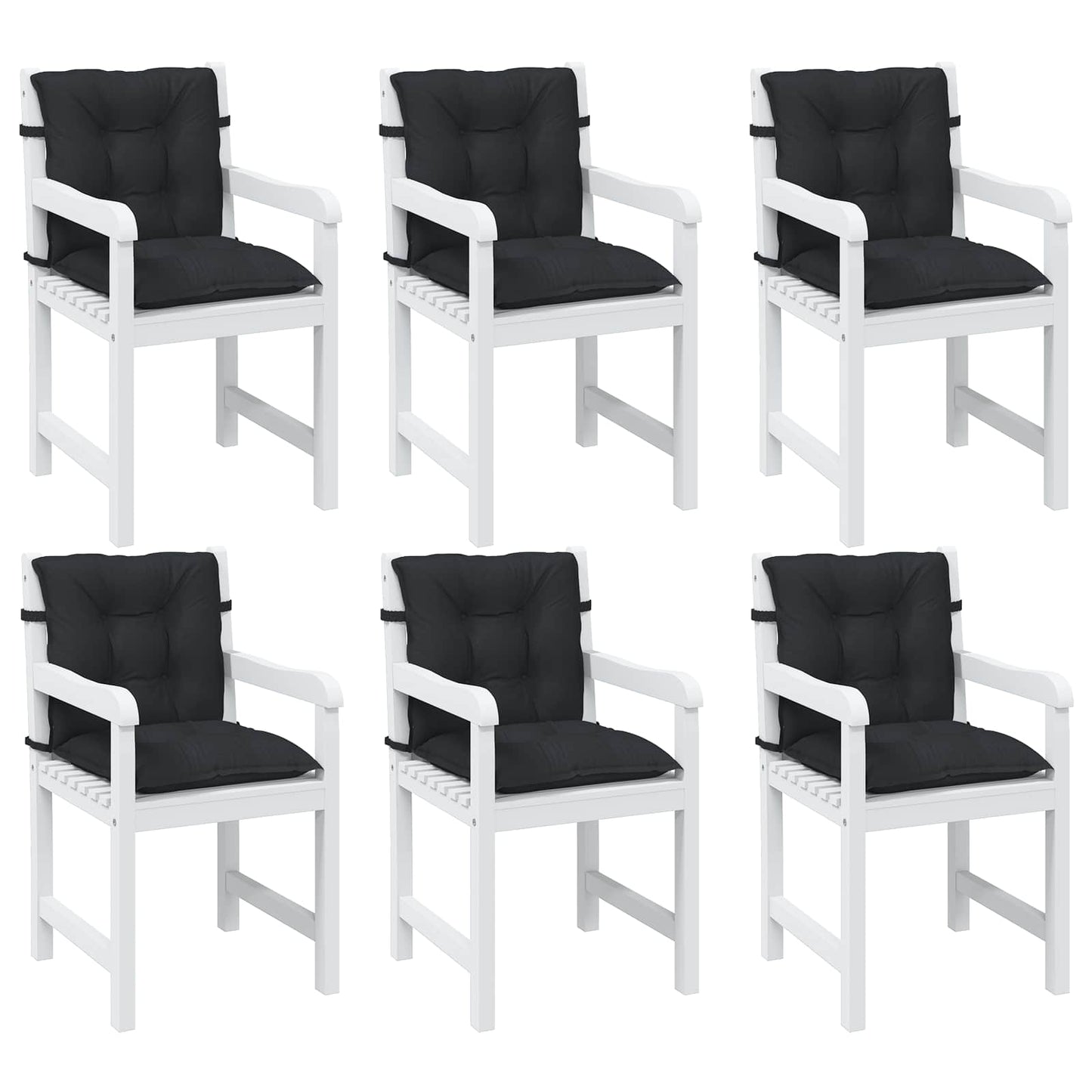 vidaXL Σετ Μαξιλαριών για Χαμηλή Πολυθρόνα 6 pcs Μελανζέ Μαύρο