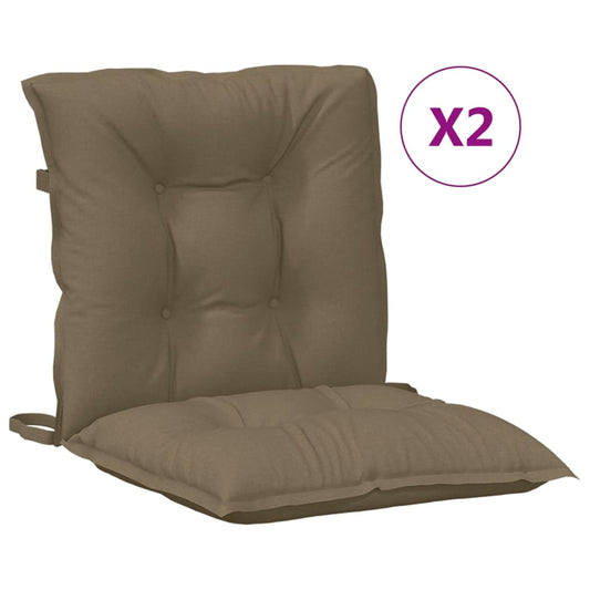 vidaXL Μαξιλάρια Καρέκλας 2 τεμ. Taupe 100x50x7εκ. Ύφασμα