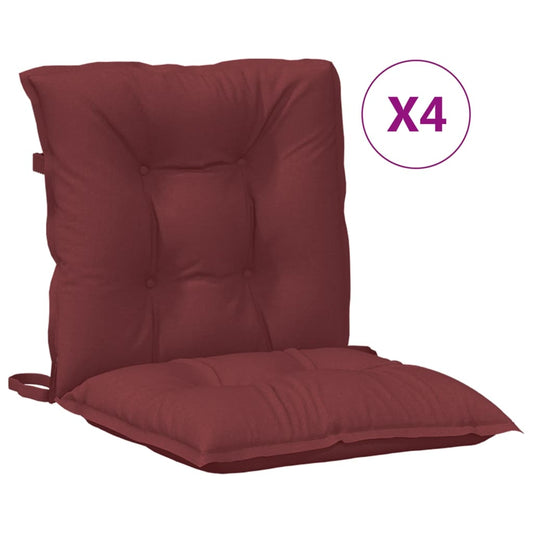 vidaXL Μαξιλάρια Καρέκλας 4 τεμ. Μπορντό 100x50x7εκ. Ύφασμα