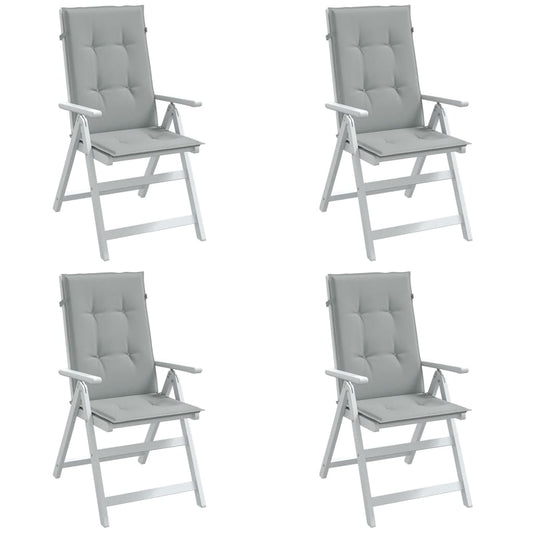vidaXL Μαξιλάρια Καρέκλας με Πλάτη 4 τεμ. Αν. Γκρι 120x50x4 εκ. Ύφασμα