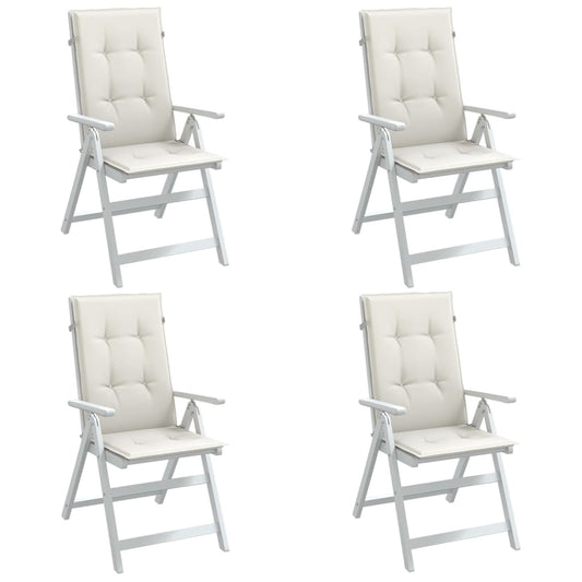 vidaXL Μαξιλάρια Καρέκλας με Πλάτη 4 τεμ. Κρεμ 120x50x4εκ. Ύφασμα