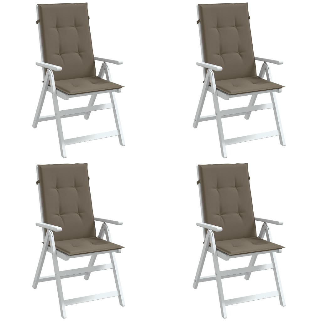 vidaXL Μαξιλάρια Καρέκλας Κήπου Πλάτη 4τεμ Taupe 120x50x4 εκ. Ύφασμα