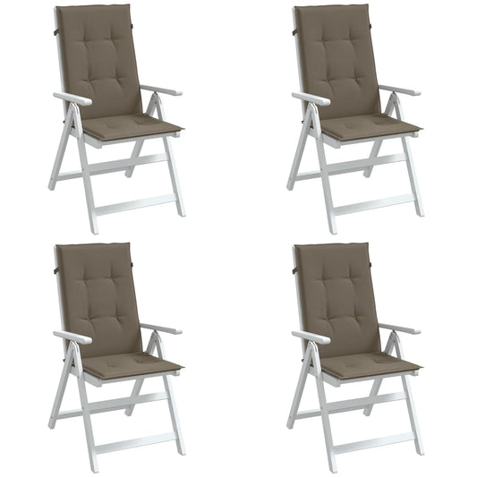 vidaXL Μαξιλάρια Καρέκλας Κήπου Πλάτη 4τεμ Taupe 120x50x4 εκ. Ύφασμα