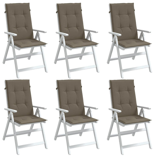 vidaXL Μαξιλάρια Καρέκλας Κήπου Πλάτη 6τεμ Taupe 120x50x4 εκ. Ύφασμα