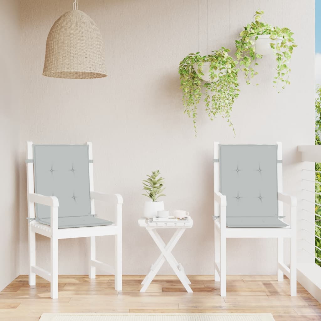 vidaXL Μαξιλάρια Καρέκλας Κήπου Πλάτη 2τεμ. Αν.Γκρι 100x50x4εκ. Ύφασμα