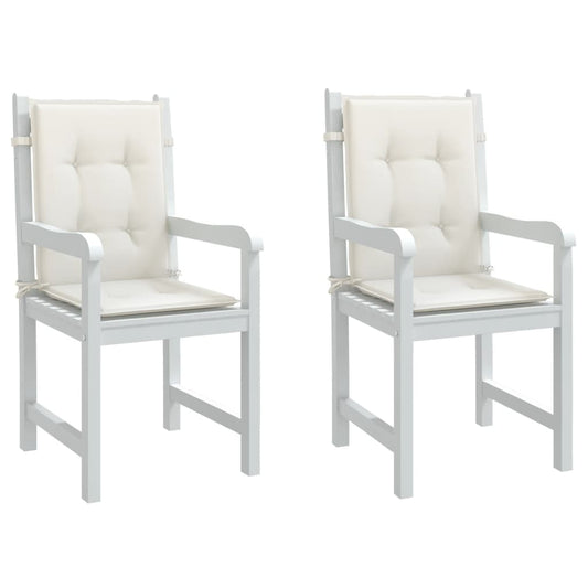 vidaXL Μαξιλάρια Καρέκλας με Πλάτη 2 τεμ. Κρεμ 100x50x4 εκ. Ύφασμα