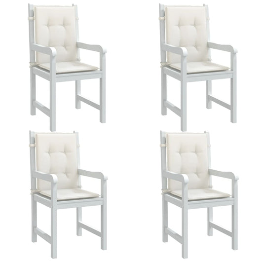 vidaXL Μαξιλάρια Καρέκλας με Πλάτη 4 τεμ. Κρεμ 120x50x4εκ. Ύφασμα