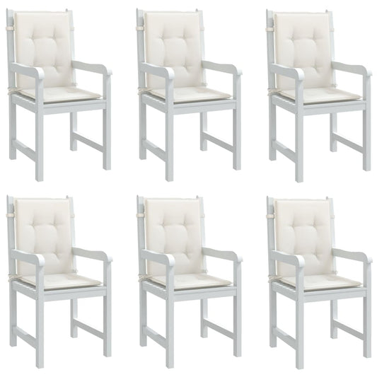 vidaXL Μαξιλάρια Καρέκλας με Πλάτη 6 τεμ. Κρεμ 100x50x4 εκ. Ύφασμα