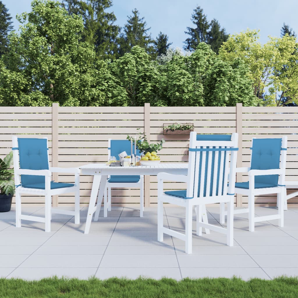 vidaXL Μαξιλάρια Καρέκλας με Πλάτη 4 τεμ. Μπλε 100x50x4 εκ. Ύφασμα