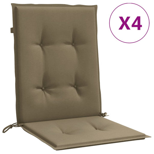 vidaXL Μαξιλάρια Καρέκλας με Πλάτη 4 τεμ. Taupe 100x50x4 εκ. Ύφασμα
