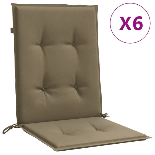vidaXL Μαξιλάρια Καρέκλας με Πλάτη 6 τεμ. Taupe 100x50x4 εκ. Ύφασμα