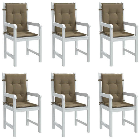 vidaXL Μαξιλάρια Καρέκλας με Πλάτη 6 τεμ. Taupe 100x50x4 εκ. Ύφασμα