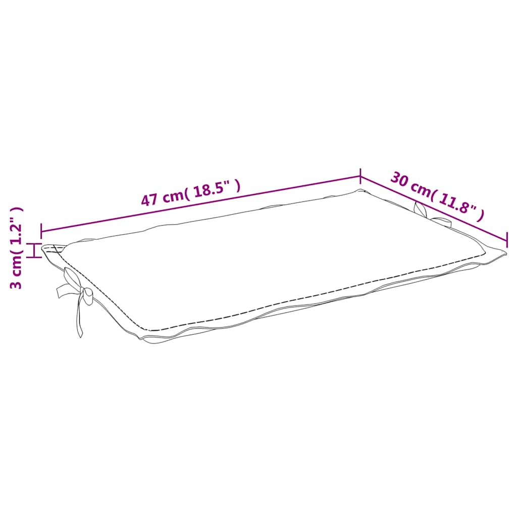 vidaXL Μαξιλάρι Ξαπλώστρας Μπλε 186x58x4 εκ. Ύφασμα