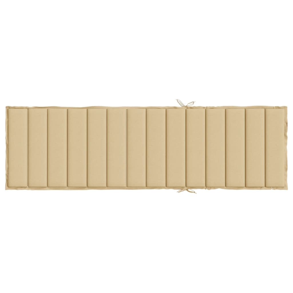 vidaXL Μαξιλάρι Ξαπλώστρας Μπεζ Μελανζέ 200x60x4 εκ. Ύφασμα