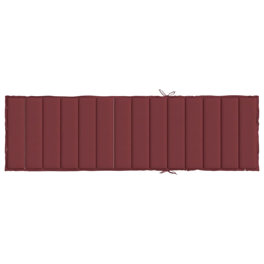 vidaXL Μαξιλάρι Ξαπλώστρας Μπορντό Μελανζέ 200x60x4 εκ. Ύφασμα
