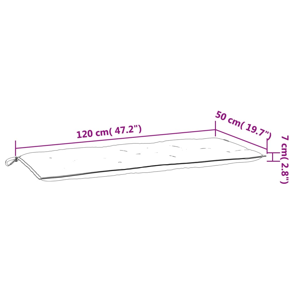 vidaXL Μαξιλάρι Πάγκου Κήπου Taupe Μελανζέ 120x50x7 εκ. Ύφασμα