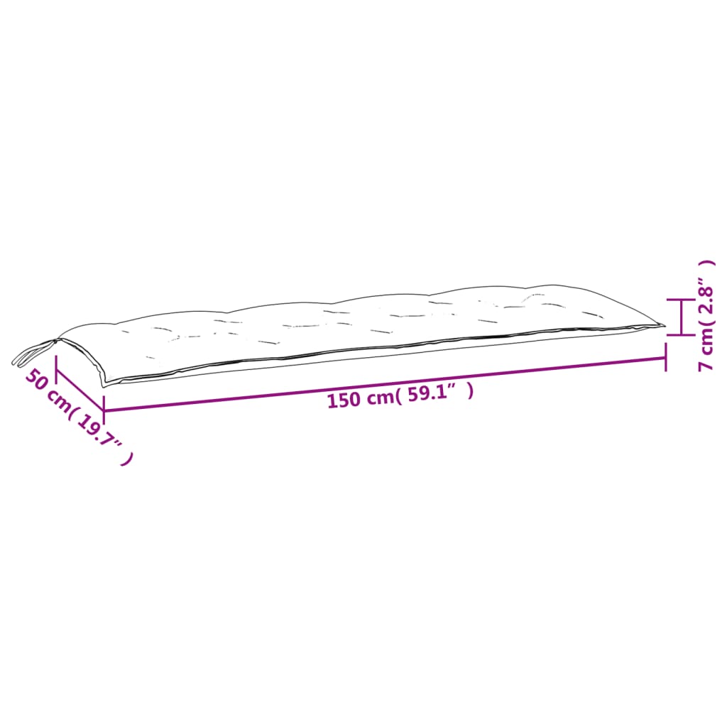 vidaXL Μαξιλάρια Πάγκου Κήπου 2 Τεμ. Taupe Μελανζέ 150x50x7 εκ. Ύφ.