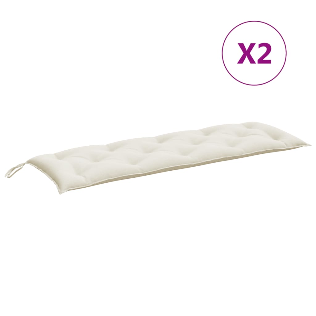 vidaXL Μαξιλάρι Πάγκου Κήπου Κρεμ Μελανζέ 150x50x7 εκ. Ύφασμα