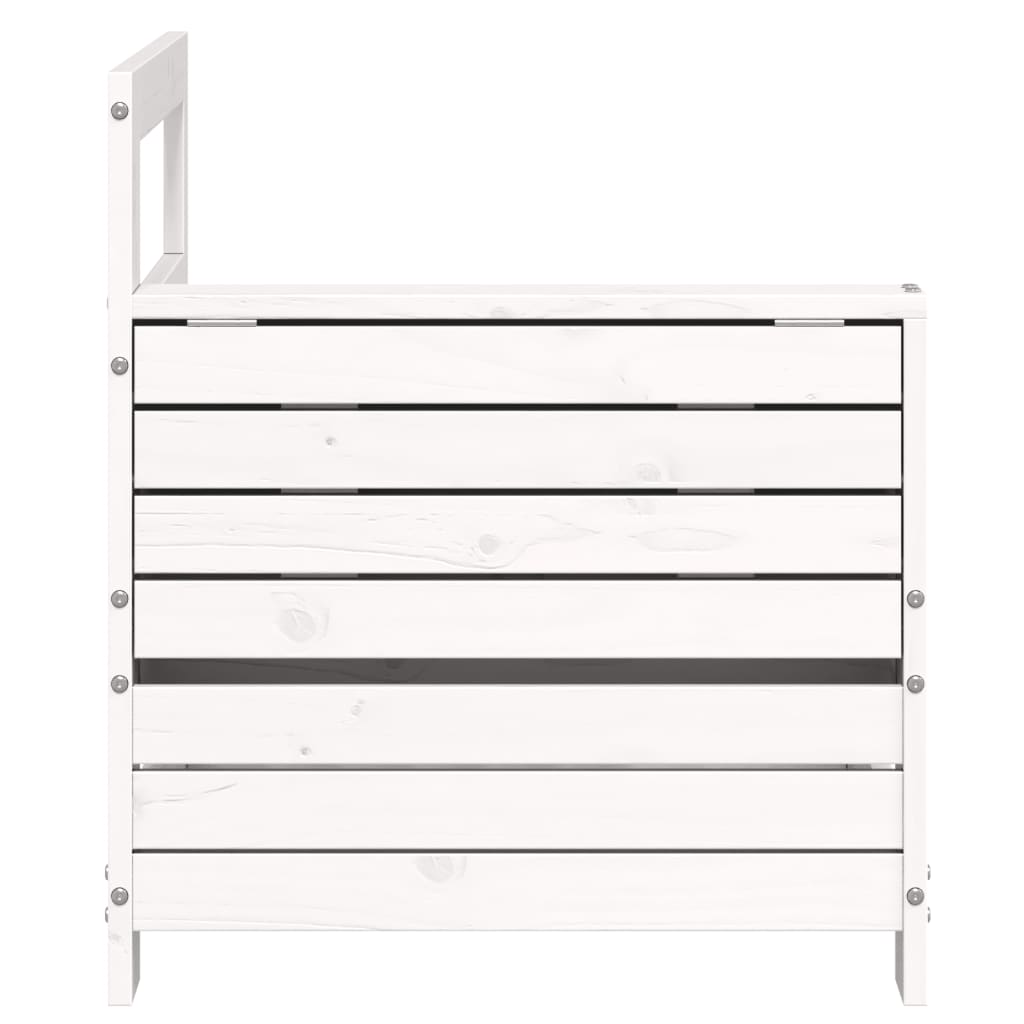 vidaXL Καναπές Κήπου με Μπράτσα & Τραπεζάκι Λευκό Μασίφ Ξύλο Πεύκου