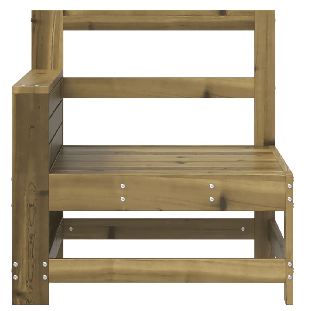 vidaXL Καναπές Κήπου με Μπράτσα & Τραπεζάκι Εμποτισμένο Ξύλο Πεύκου