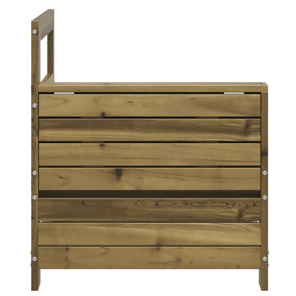 vidaXL Καναπές Κήπου με Μπράτσα & Τραπεζάκι Εμποτισμένο Ξύλο Πεύκου